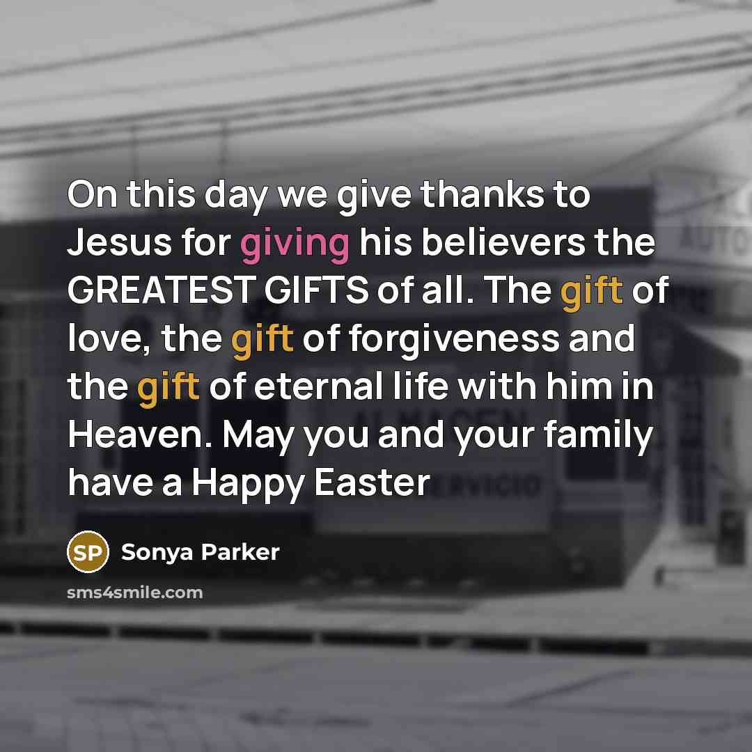 “On this day we give thanks to Jesus for giving…” quote by Sonya Parker