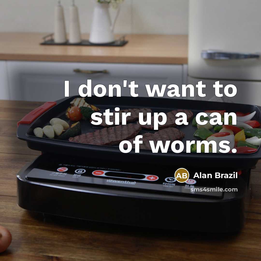 “I don't want to stir up a can of worms.…” quote by Alan Brazil