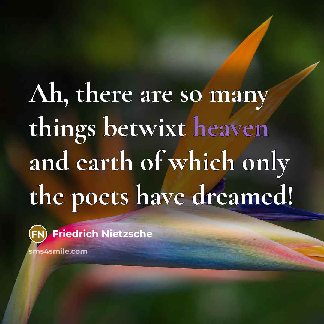 “Ah, there are so many things betwixt heaven and earth…” quote by Friedrich Nietzsche