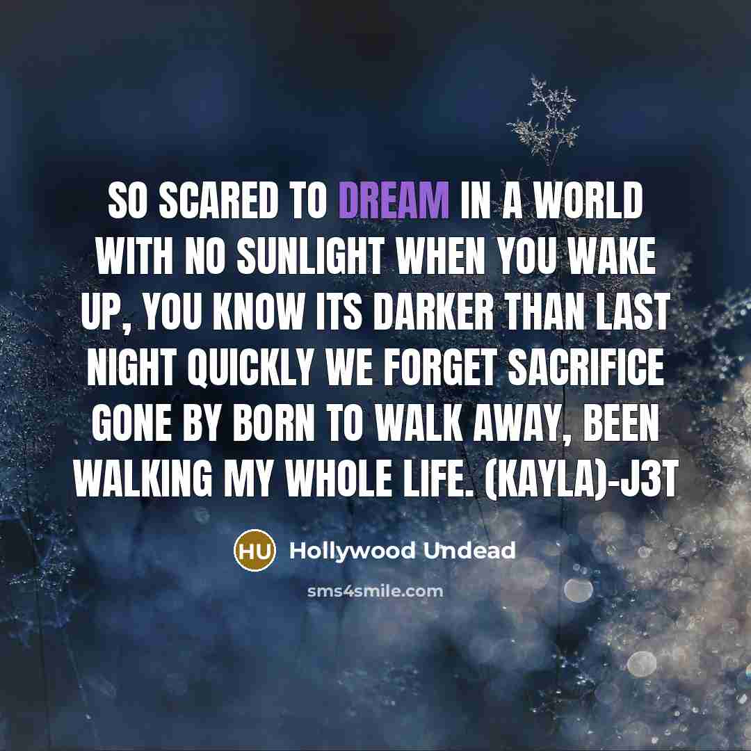 “So Scared To Dream In A World With No Sunlight…” quote by Hollywood Undead