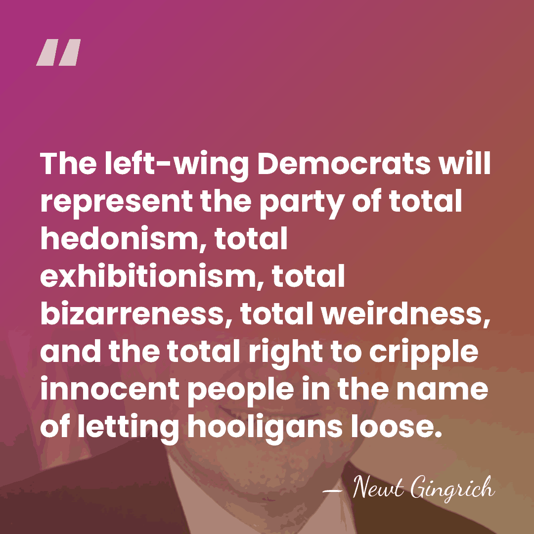The left-wing Democrats will represent the party of total hedonism, total exhibitionism,&hellip; - Newt Gingrich