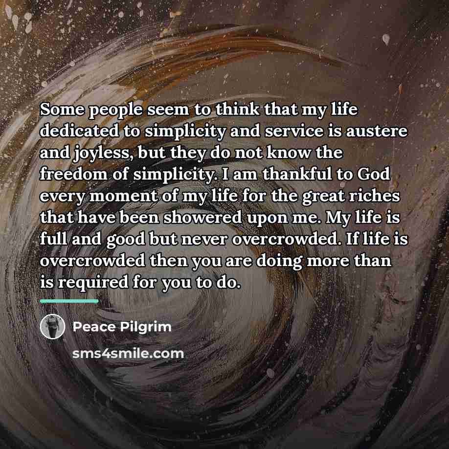 “Some people seem to think that my life dedicated to…” quote by Peace Pilgrim