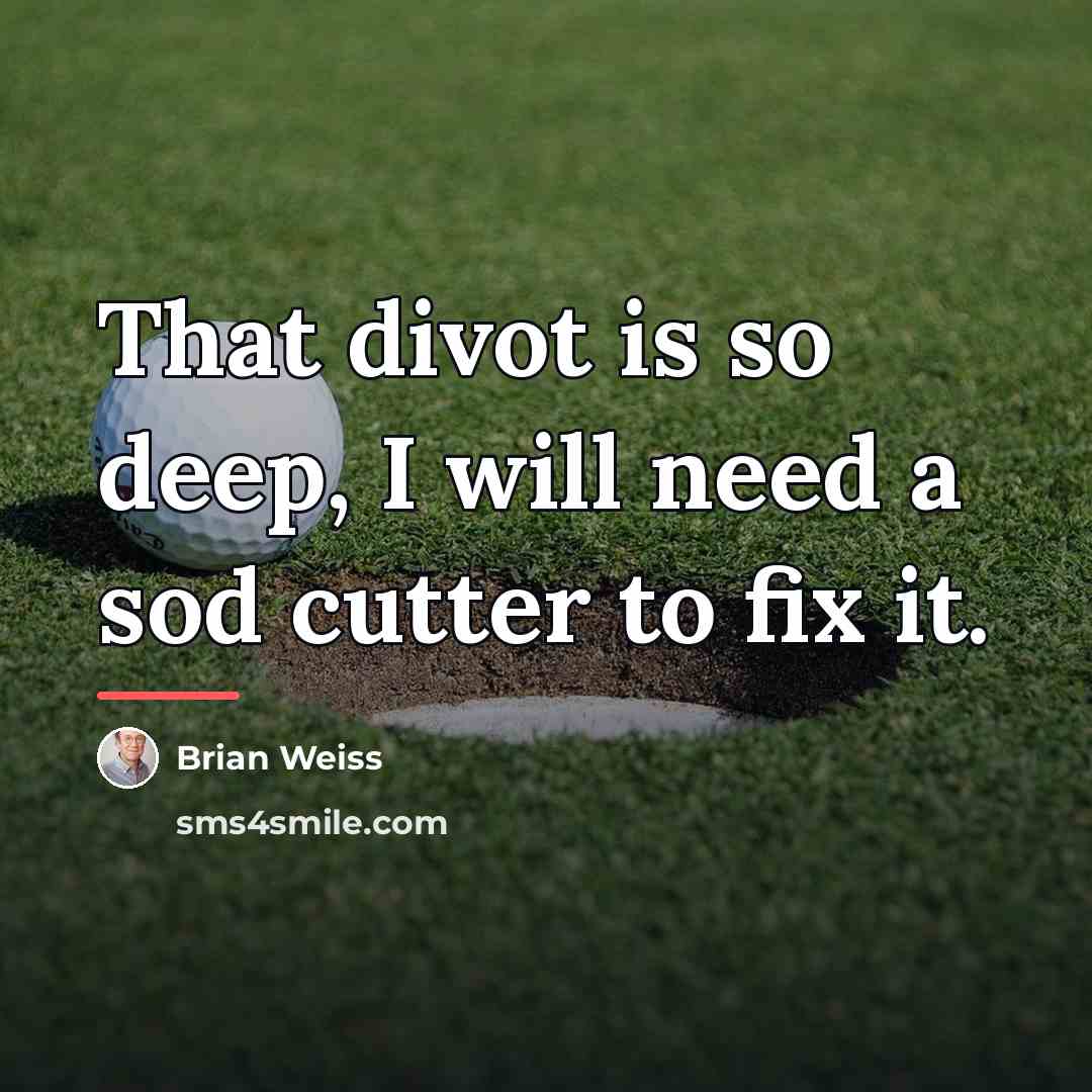 “That divot is so deep, I will need a sod…” quote by Brian Weiss