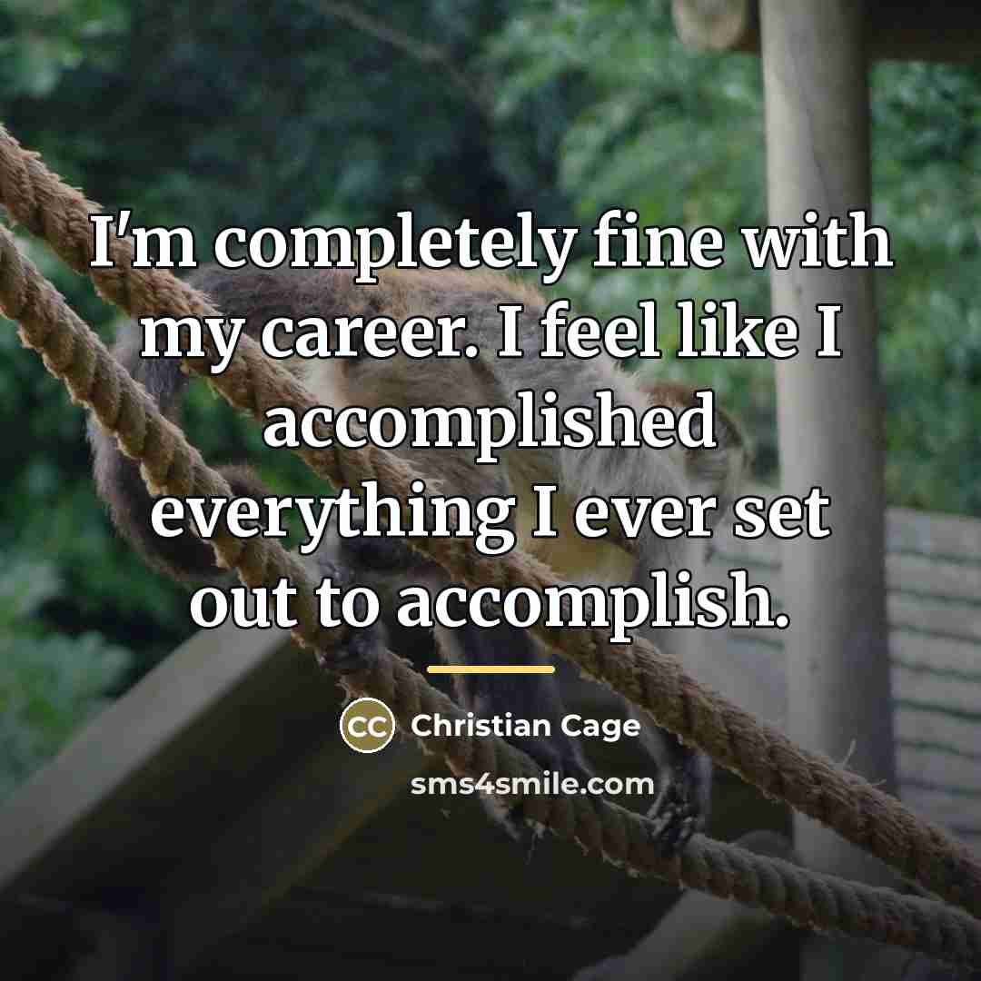 “I'm completely fine with my career. I feel like I…” quote by Christian Cage