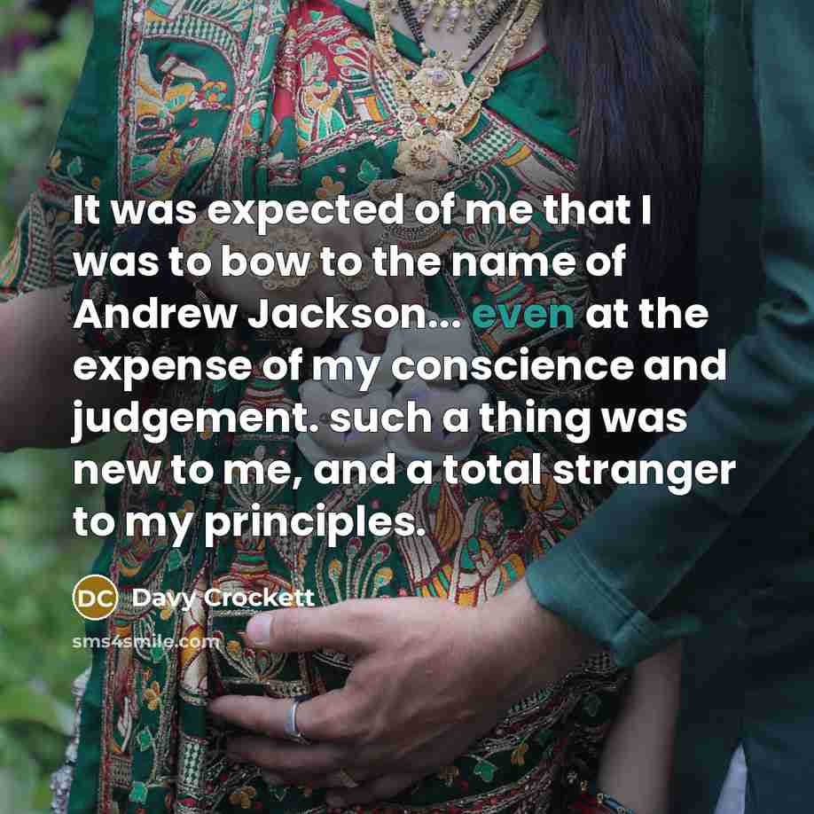 “It was expected of me that I was to bow…” quote by Davy Crockett