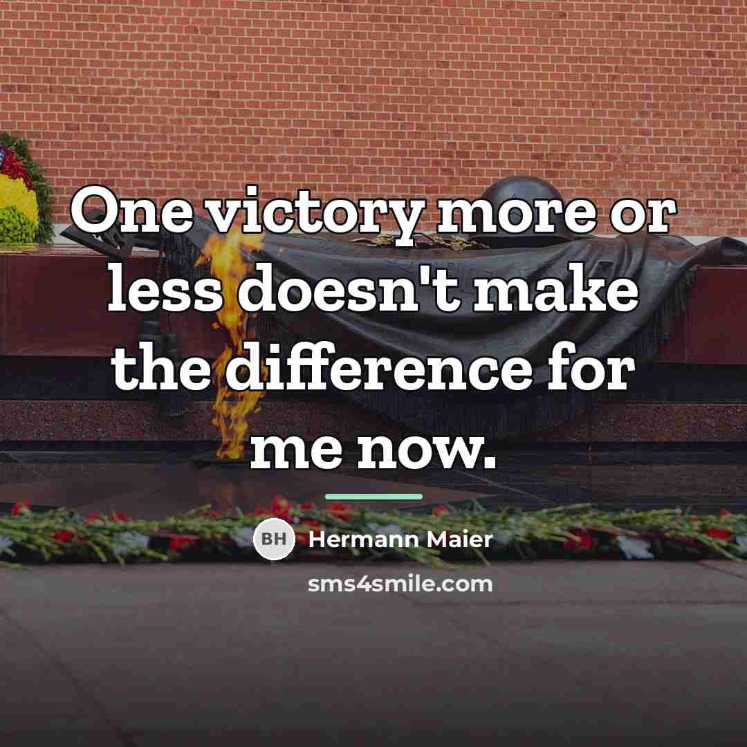 “One victory more or less doesn't make the difference for…” quote by Hermann Maier