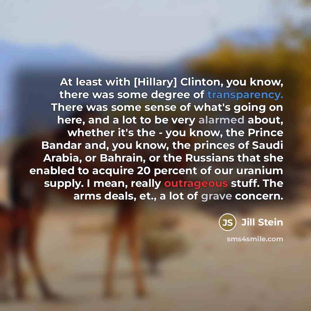 “At least with [Hillary] Clinton, you know, there was some…” quote by Jill Stein