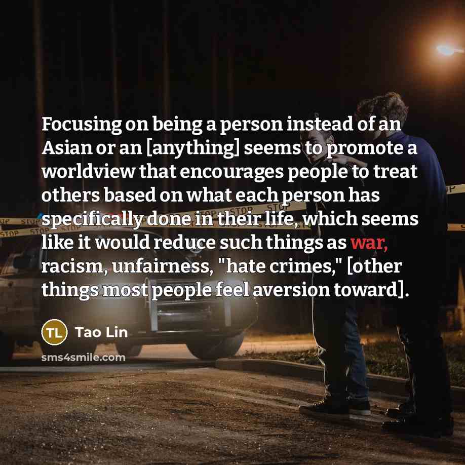 “Focusing on being a person instead of an Asian or…” quote by Tao Lin