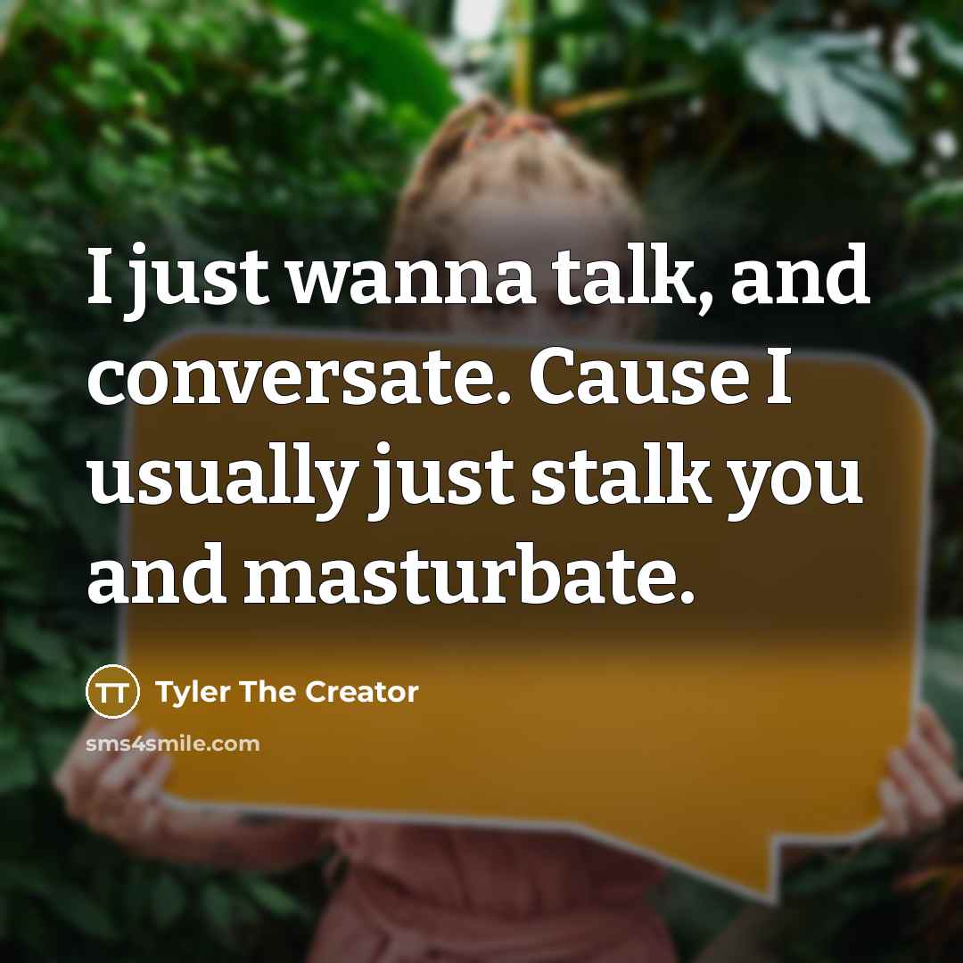 “I just wanna talk, and conversate. Cause I usually just…” quote by Tyler The Creator