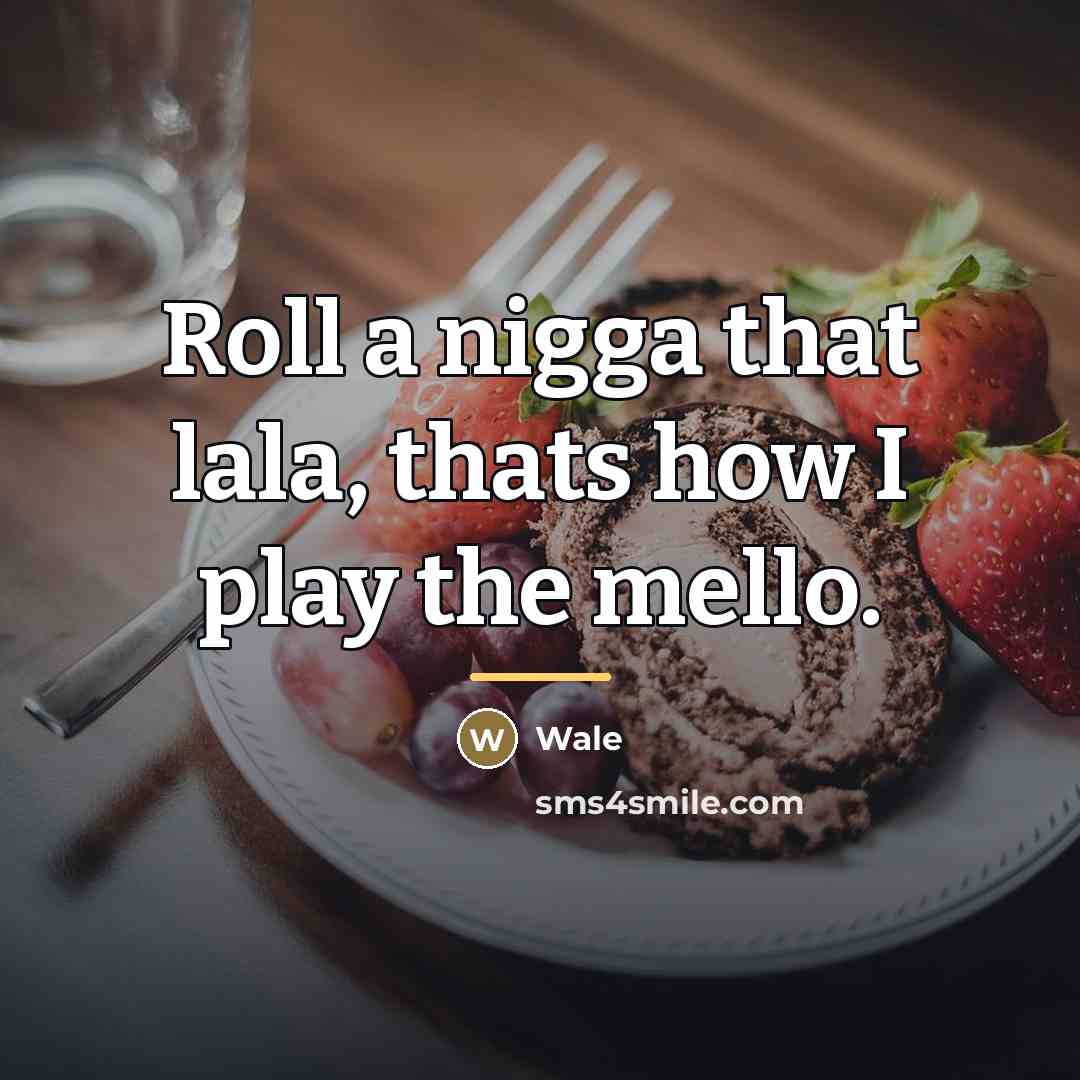 “Roll a nigga that lala, thats how I play the…” quote by Wale