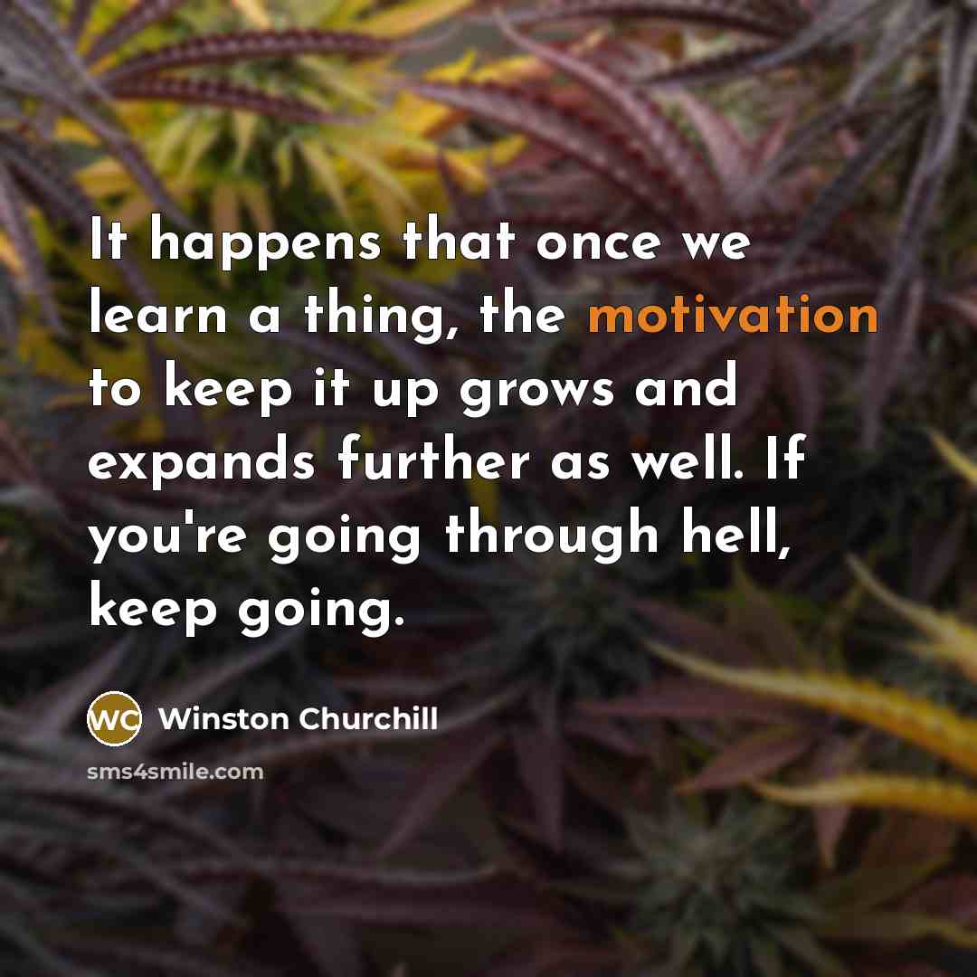 “It happens that once we learn a thing, the motivation…” quote by Winston Churchill