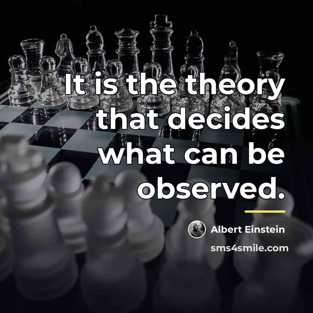 “It is the theory that decides what can be observed.…” quote by Albert Einstein