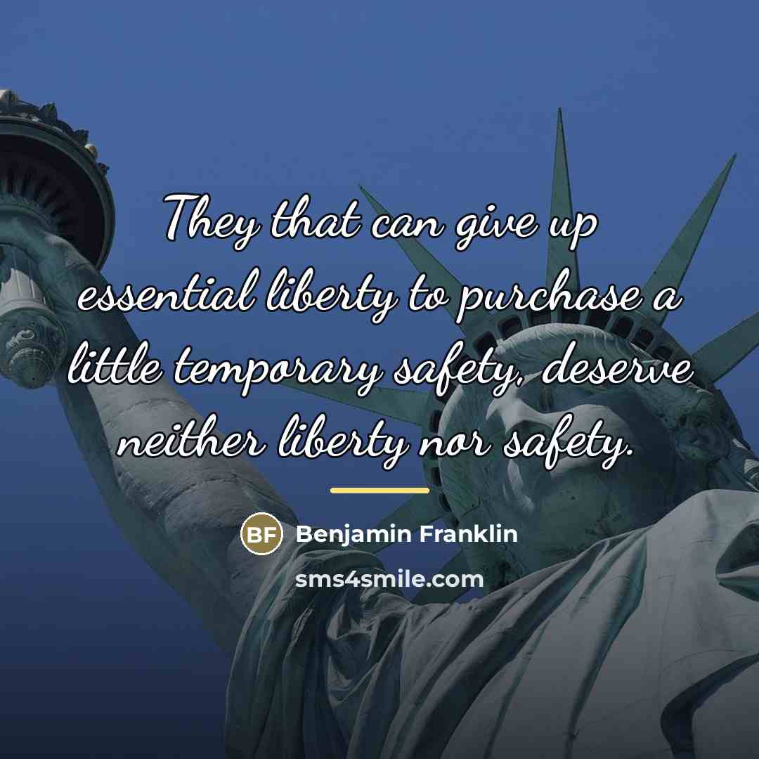 “They that can give up essential liberty to purchase a…” quote by Benjamin Franklin