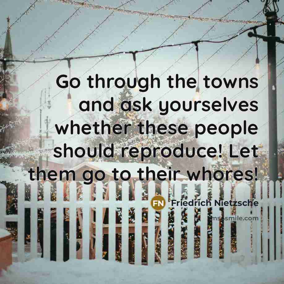 “Go through the towns and ask yourselves whether these people…” quote by Friedrich Nietzsche