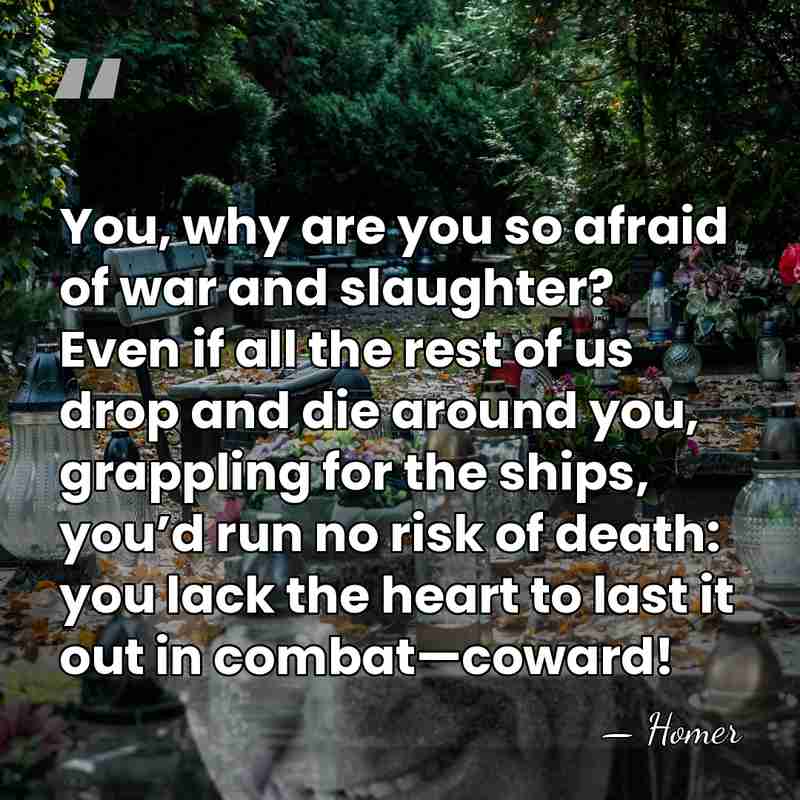 You, why are you so afraid of war and slaughter? Even if&hellip; - Homer
