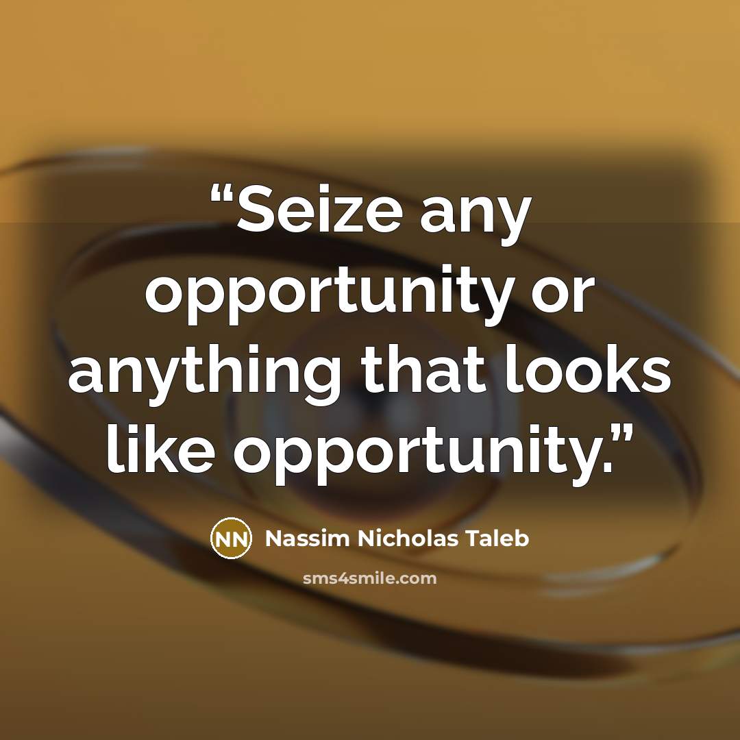 “Seize any opportunity or anything that looks like opportunity.” quote by Nassim Nicholas Taleb