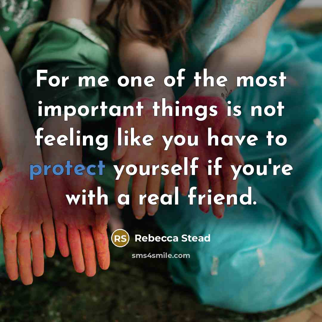 “For me one of the most important things is not…” quote by Rebecca Stead
