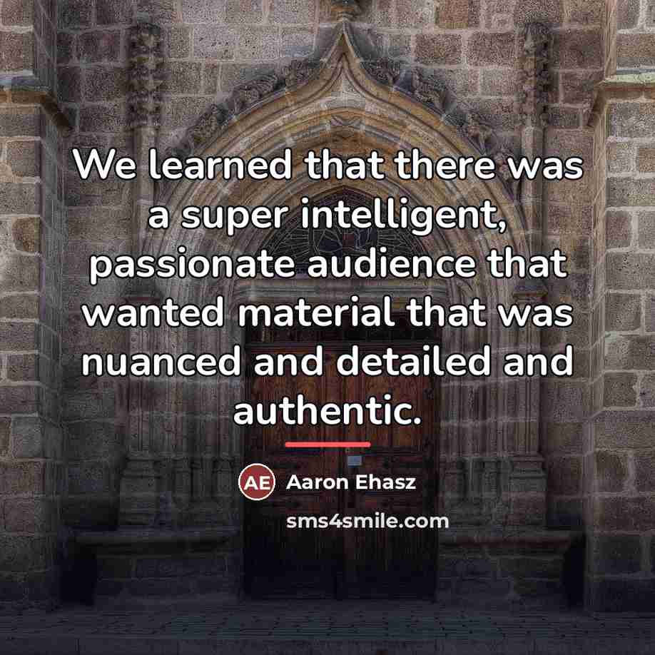 “We learned that there was a super intelligent, passionate audience…” quote by Aaron Ehasz