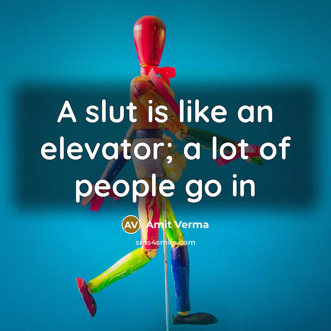 “A slut is like an elevator; a lot of people go in” quote by Amit Verma