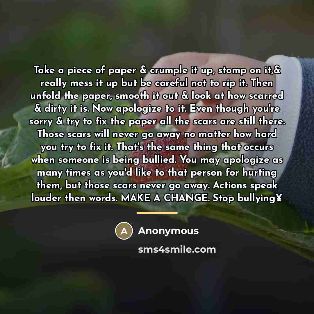 “Take a piece of paper & crumple it up, stomp…” quote by Anonymous