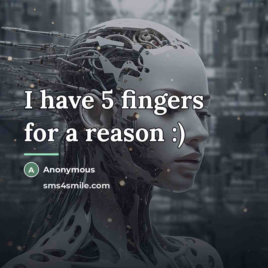 “I have 5 fingers for a reason :)…” quote by Anonymous