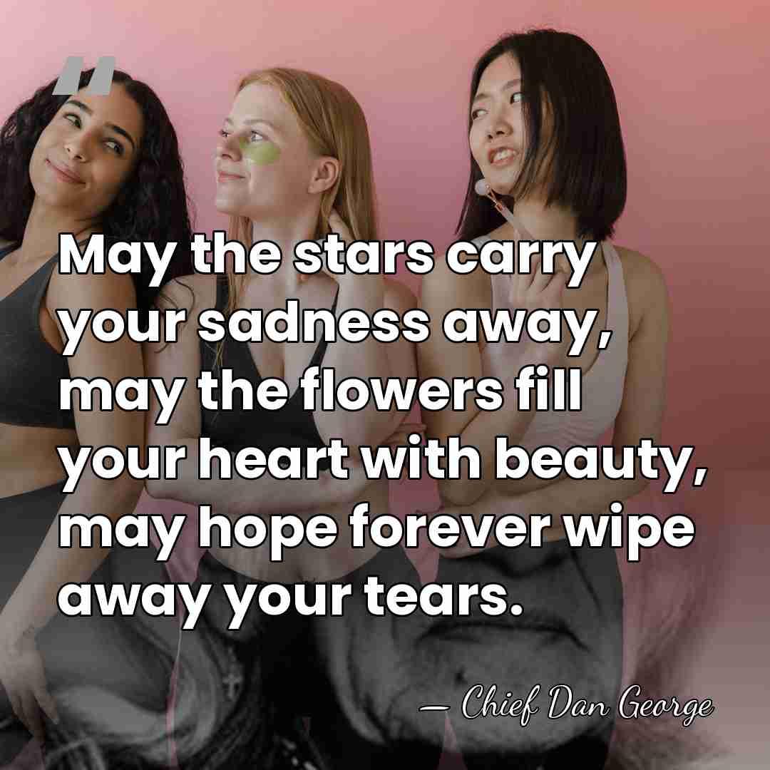 May the stars carry your sadness away, may the flowers fill your&hellip; - Chief Dan George