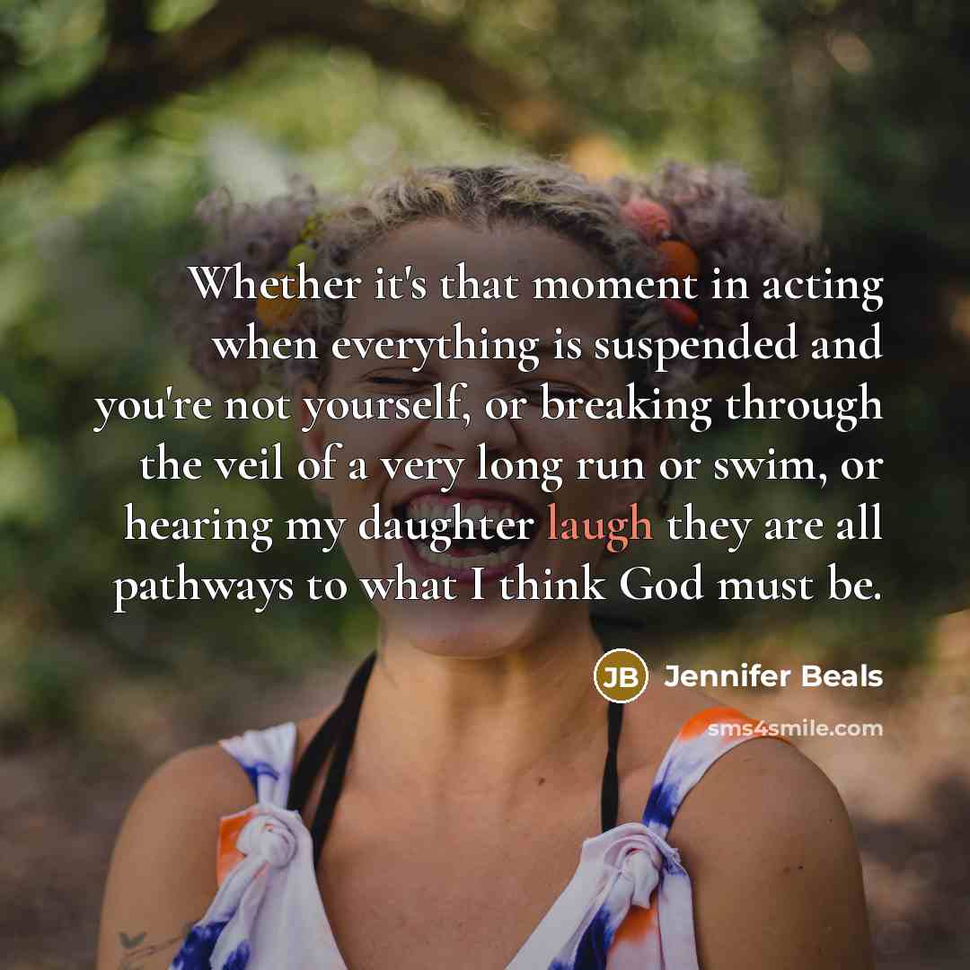 “Whether it's that moment in acting when everything is suspended…” quote by Jennifer Beals