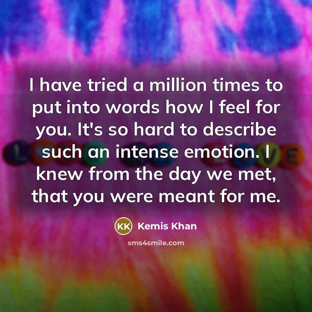“I have tried a million times to put into words…” quote by Kemis Khan