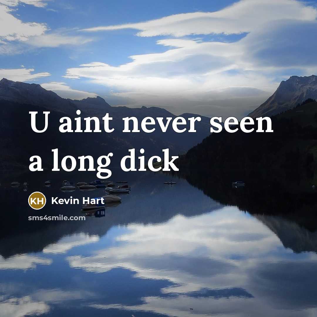 “U aint never seen a long dick” quote by Kevin Hart