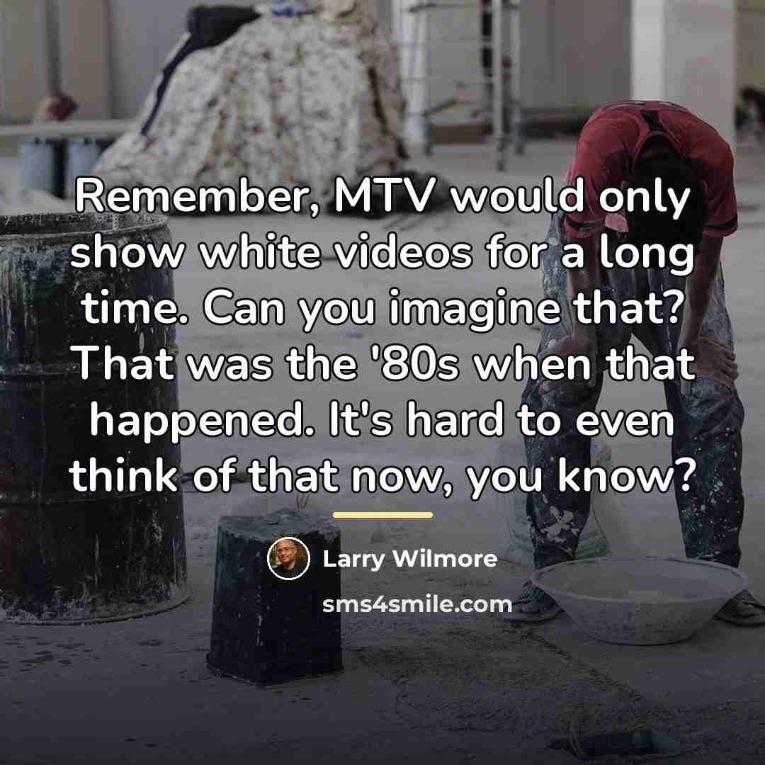 “Remember, MTV would only show white videos for a long…” quote by Larry Wilmore