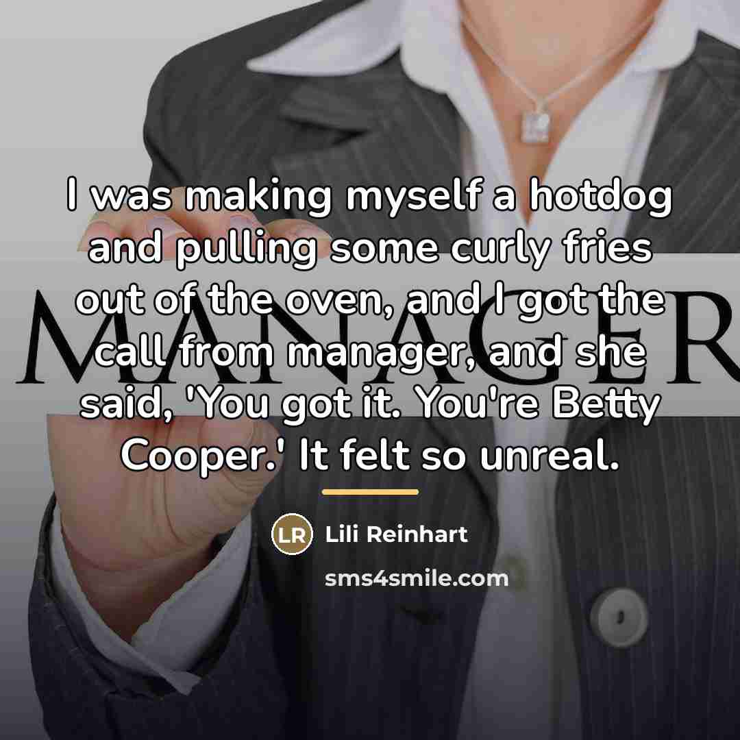 “I was making myself a hotdog and pulling some curly…” quote by Lili Reinhart