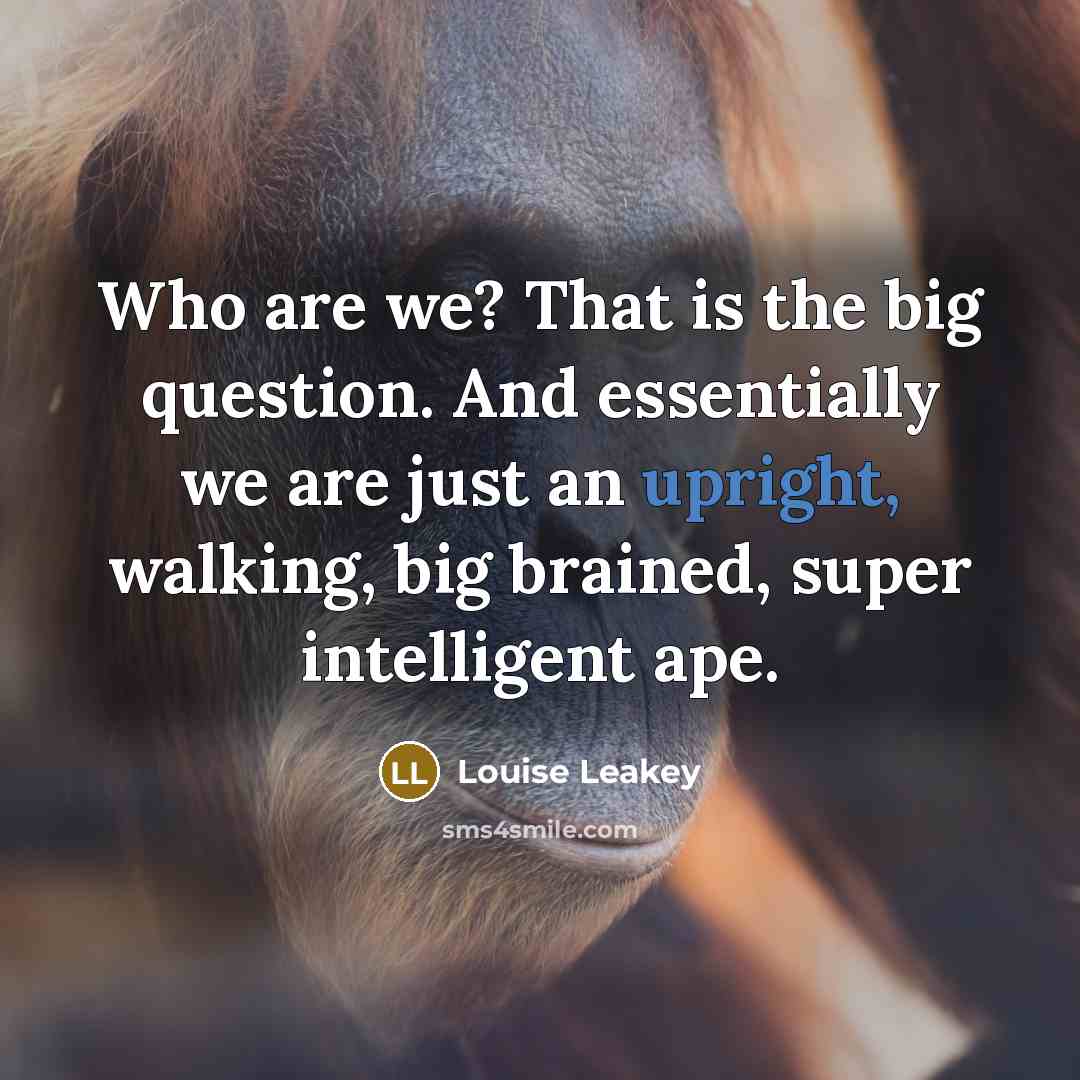 “Who are we? That is the big question. And essentially…” quote by Louise Leakey