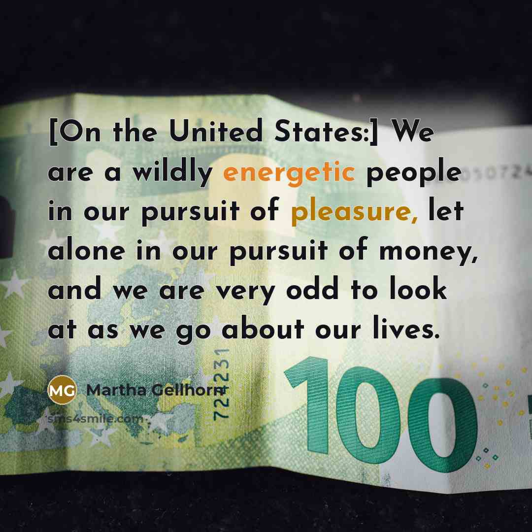 “[On the United States:] We are a wildly energetic people…” quote by Martha Gellhorn