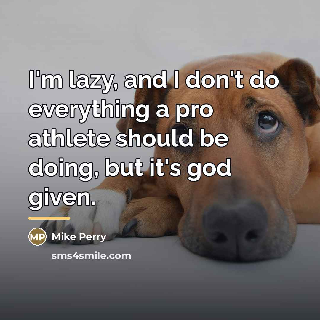 “I'm lazy, and I don't do everything a pro athlete…” quote by Mike Perry