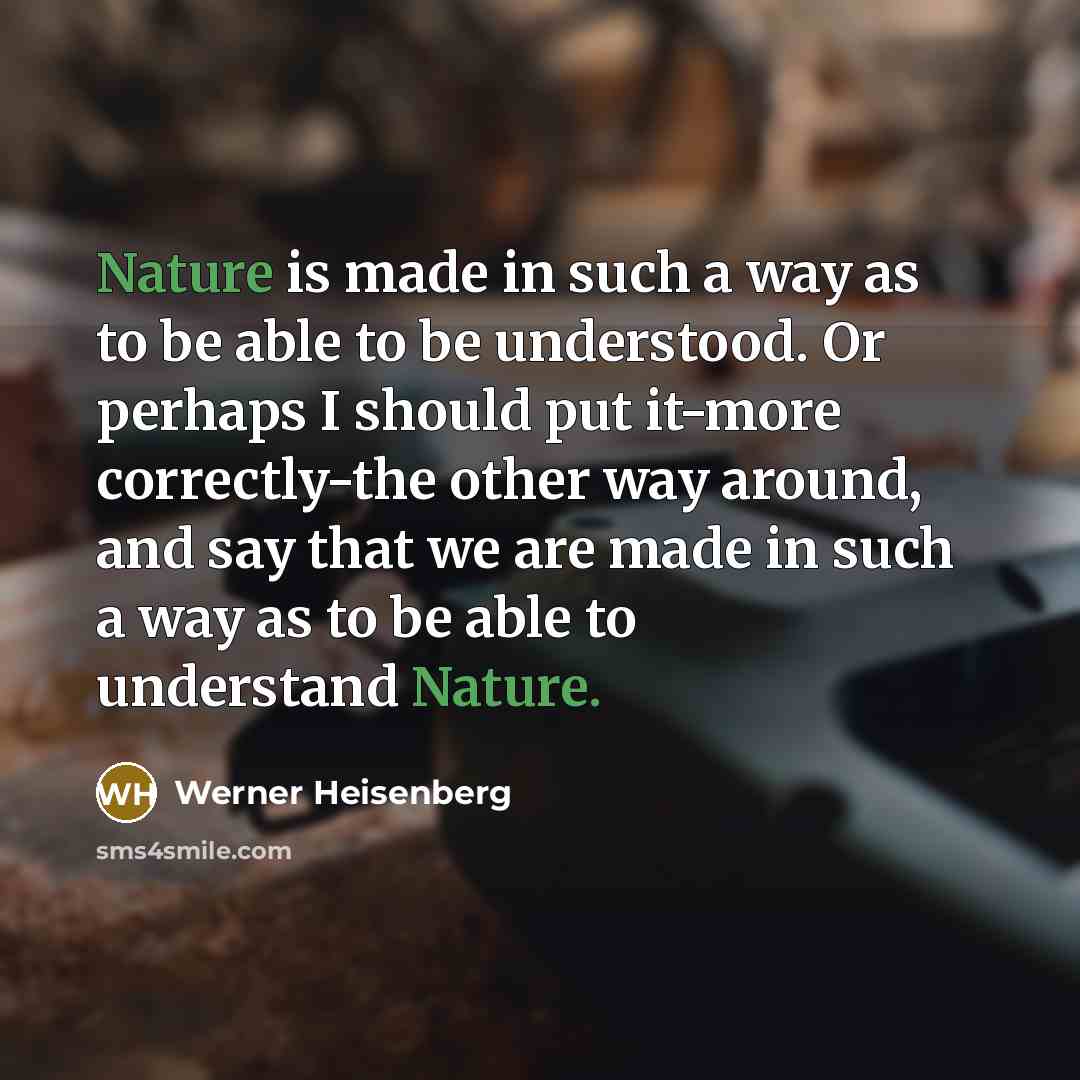 “Nature is made in such a way as to be…” quote by Werner Heisenberg