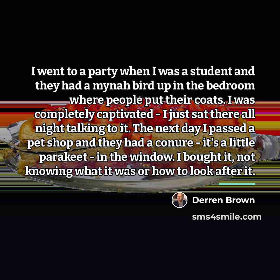“I went to a party when I was a student…” quote by Derren Brown
