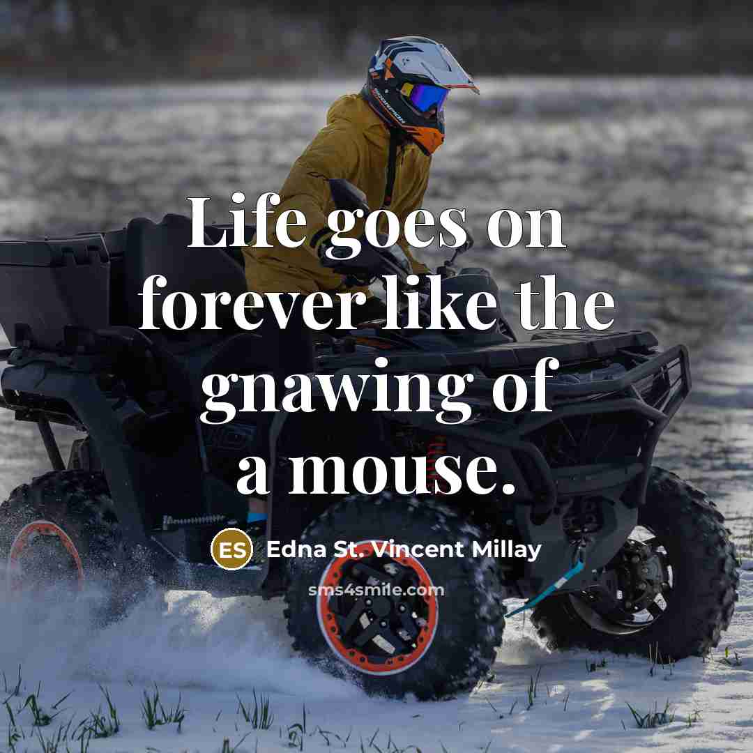 “Life goes on forever like the gnawing of a mouse.…” quote by Edna St. Vincent Millay
