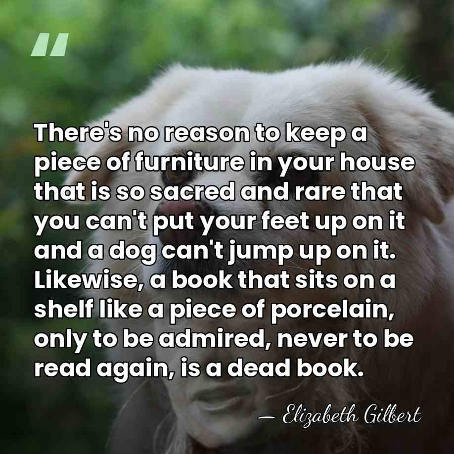 There's no reason to keep a piece of furniture in your house&hellip; - Elizabeth Gilbert