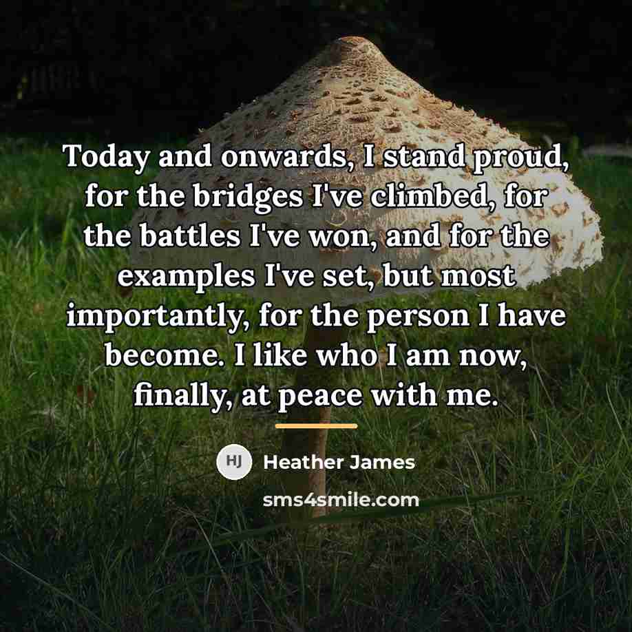 “Today and onwards, I stand proud, for the bridges I've…” quote by Heather James