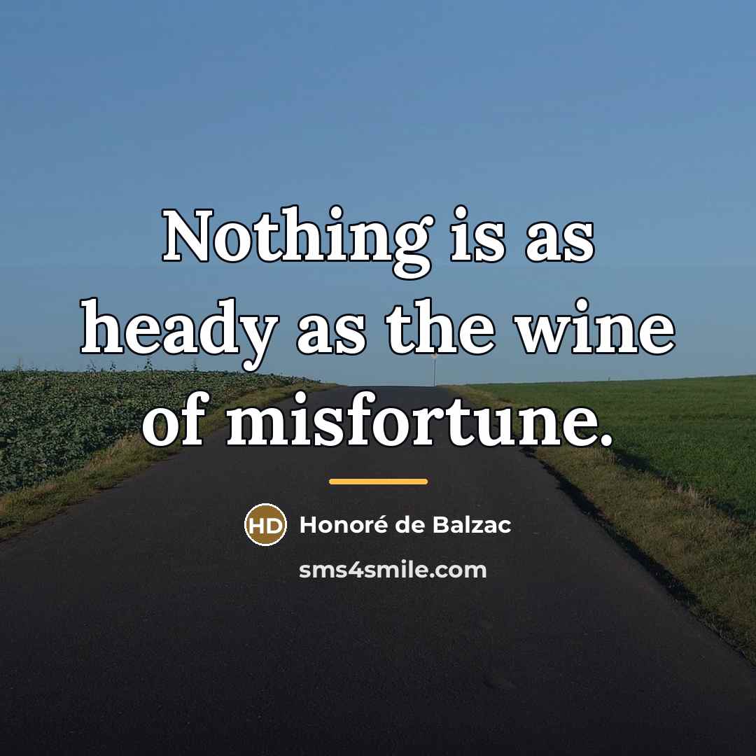“Nothing is as heady as the wine of misfortune.…” quote by Honore de Balzac