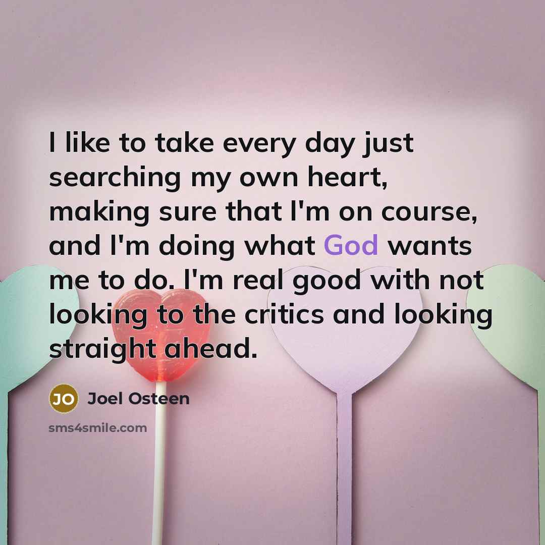 “I like to take every day just searching my own…” quote by Joel Osteen
