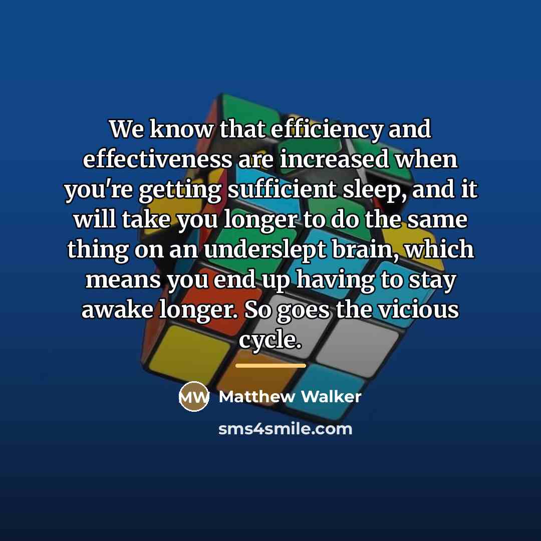 “We know that efficiency and effectiveness are increased when you're…” quote by Matthew Walker