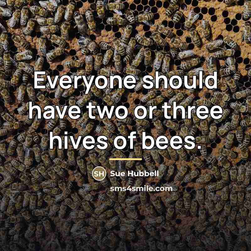 “Everyone should have two or three hives of bees.…” quote by Sue Hubbell