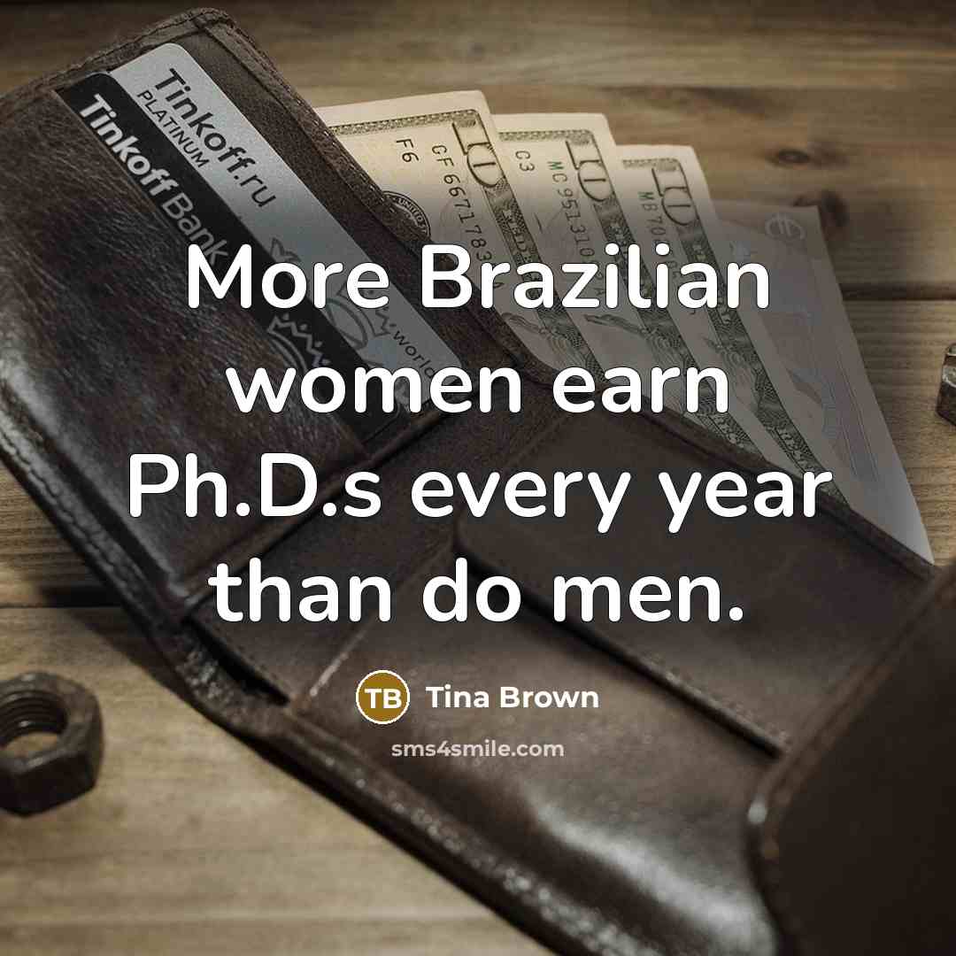 “More Brazilian women earn Ph.D.s every year than do men.…” quote by Tina Brown