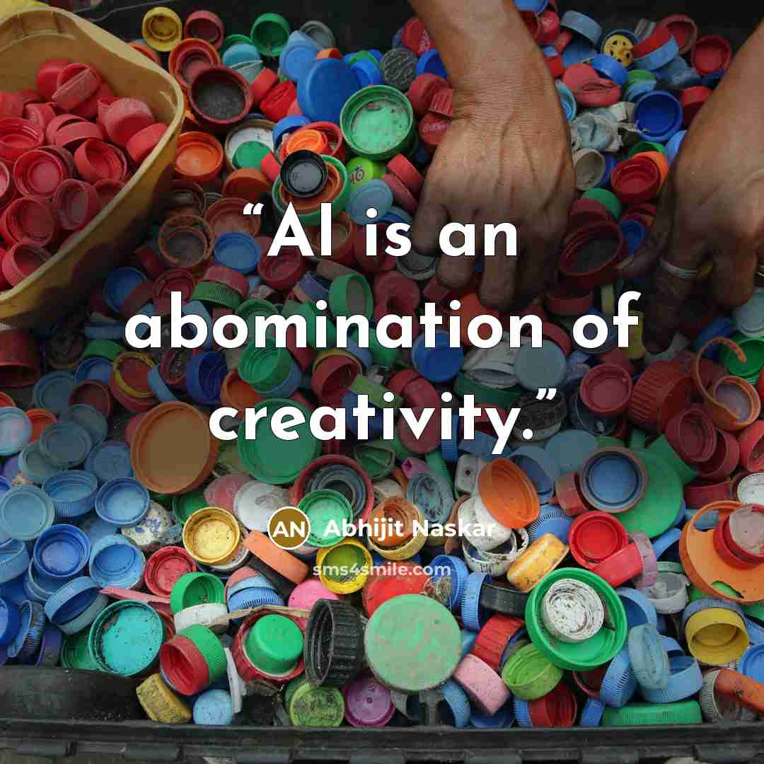 “AI is an abomination of creativity.” quote by Abhijit Naskar