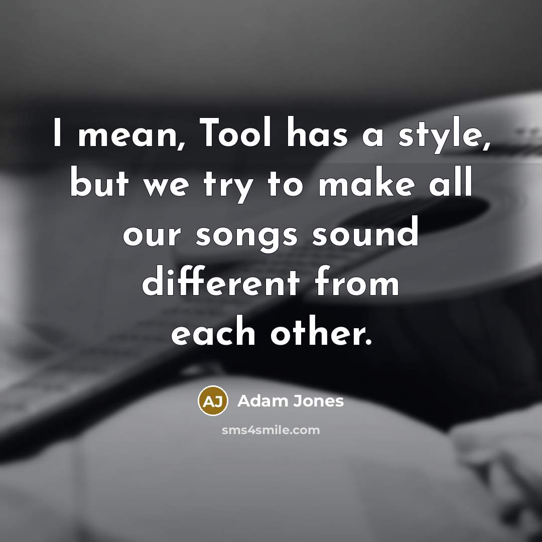 “I mean, Tool has a style, but we try to…” quote by Adam Jones