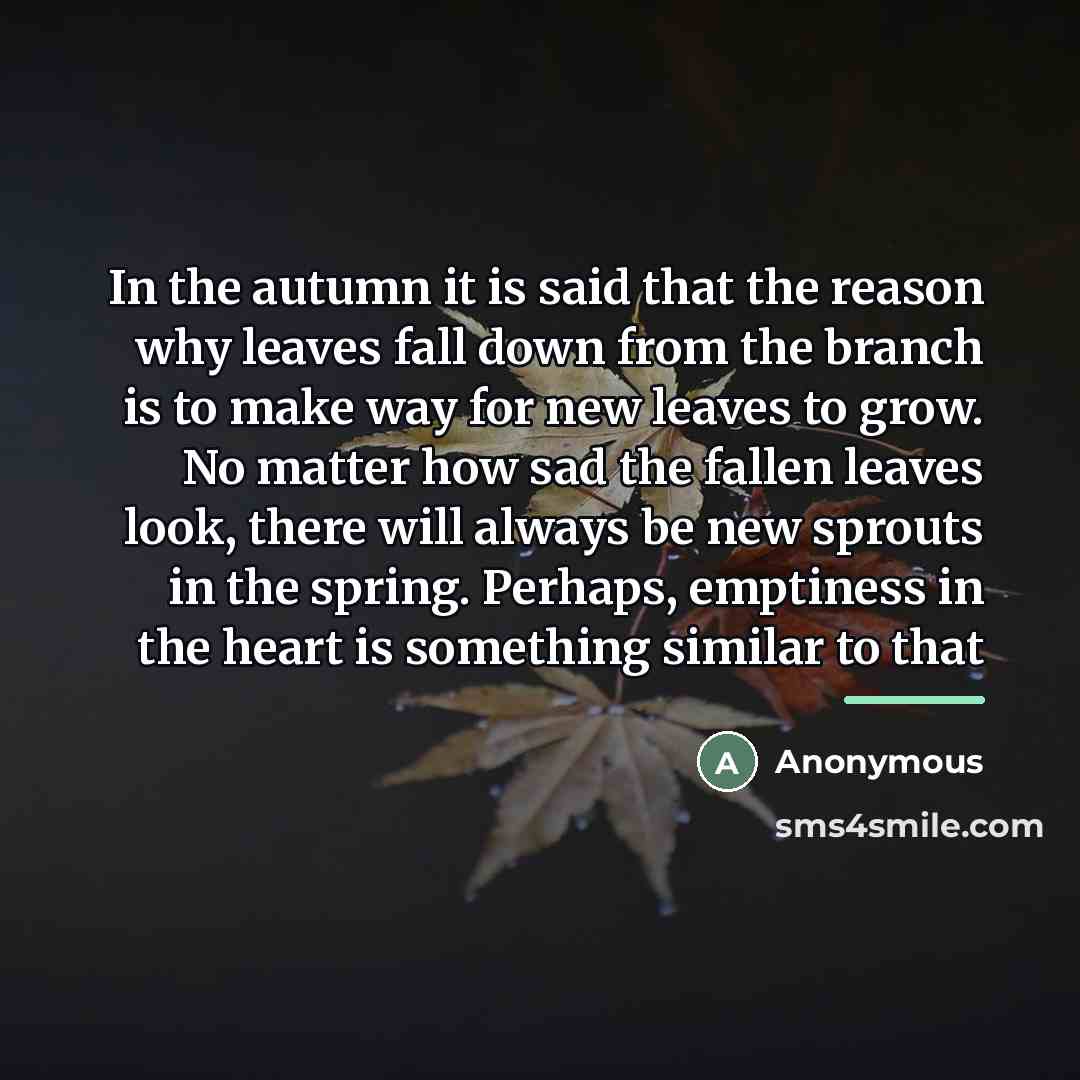 “In the autumn it is said that the reason why…” quote by Anonymous