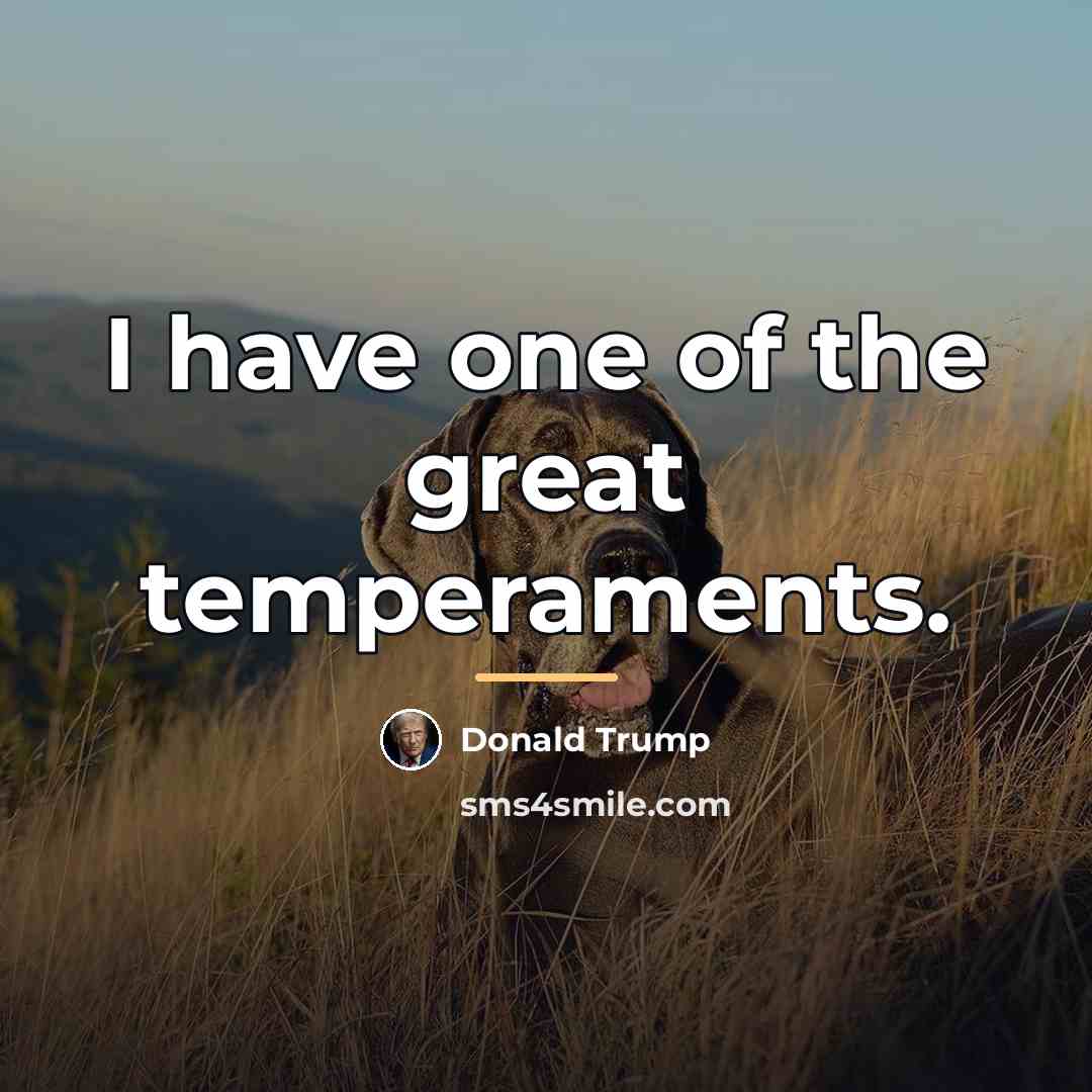 “I have one of the great temperaments.…” quote by Donald Trump