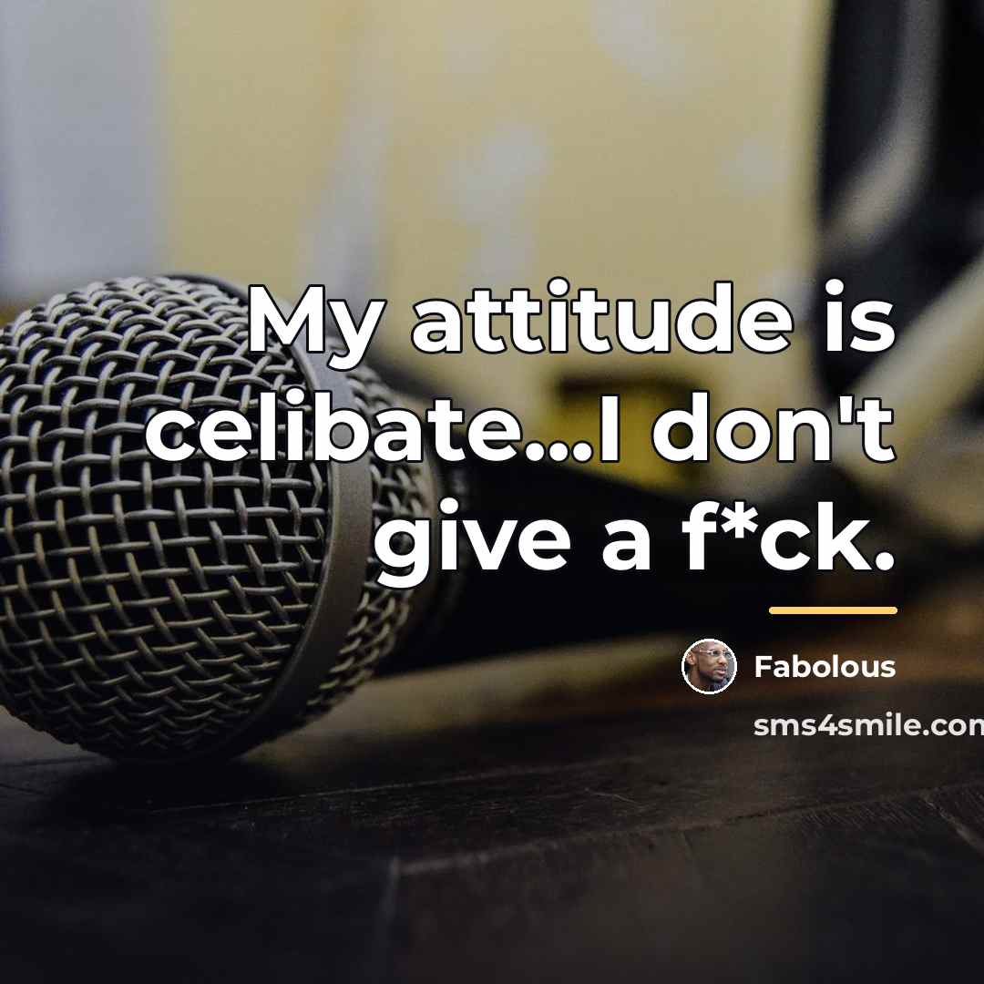 “My attitude is celibate...I don't give a f*ck.…” quote by Fabolous