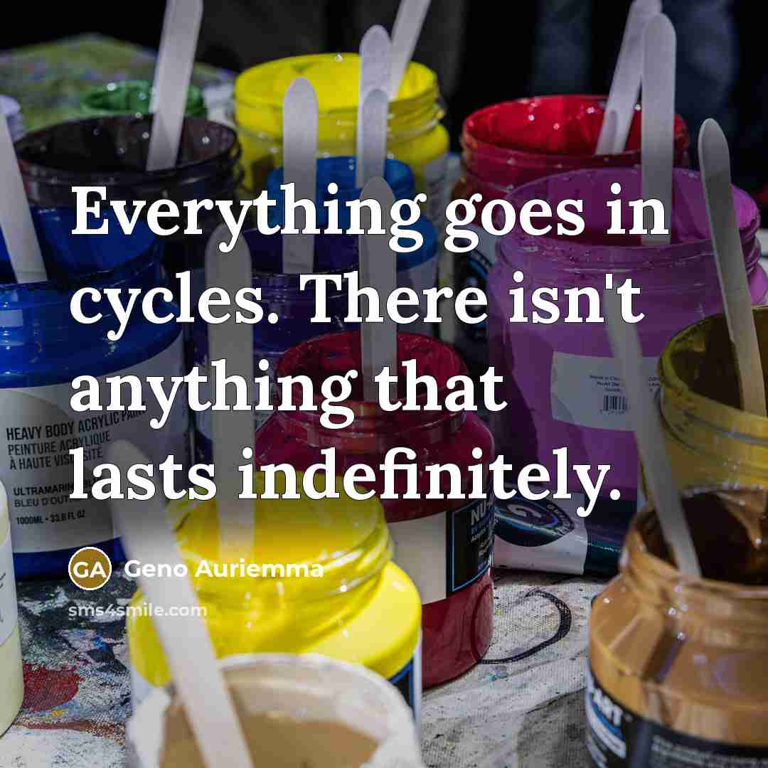 “Everything goes in cycles. There isn't anything that lasts indefinitely.…” quote by Geno Auriemma